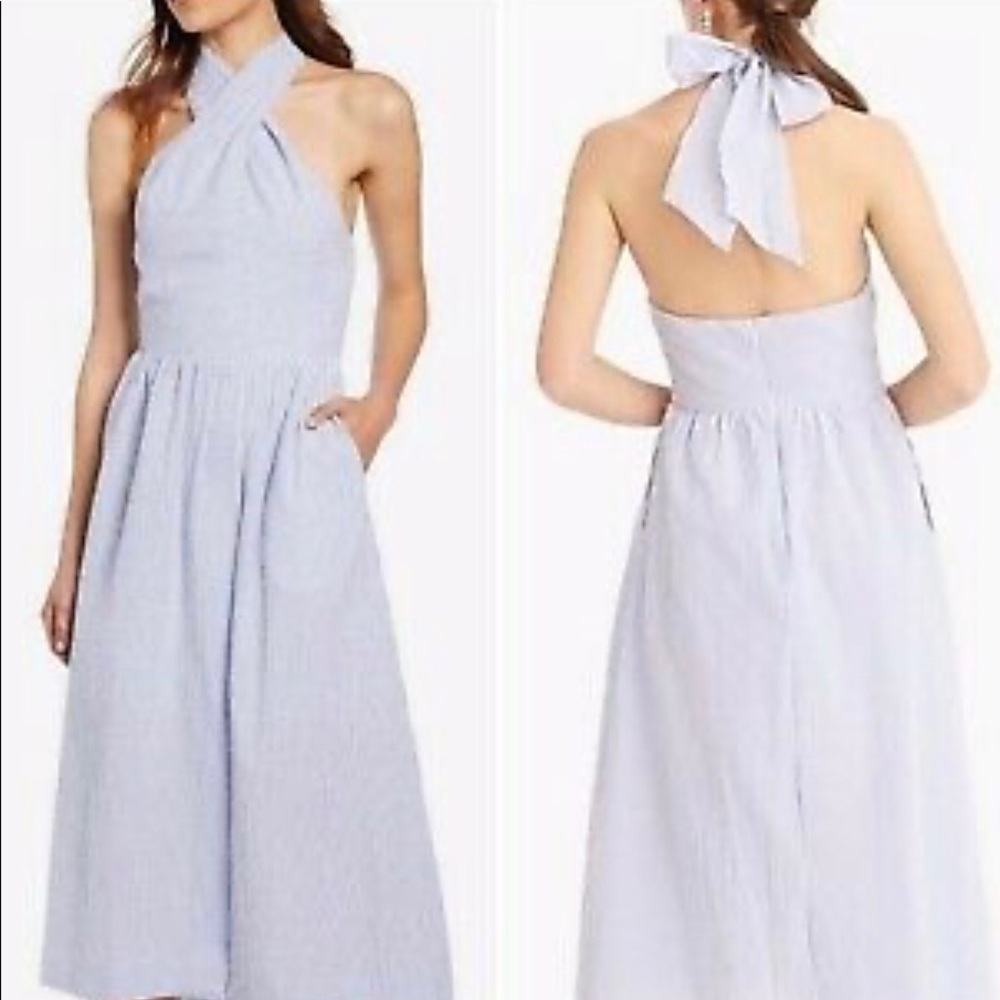 J Crew Seersucker halter dress.